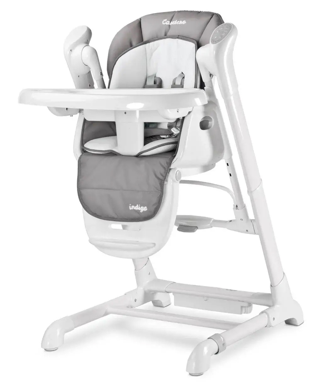 Стільчик для годування + кчель 2 в 1 Caretero Indigo - Grey