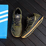 Чоловічі шкіряні кросівки хакі, фото 3