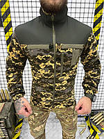 Тактическая армейская кофта на молнии пиксель, Осенняя мужская теплая кофта флис