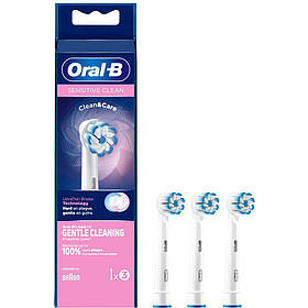 Змінні зубні насадки Oral-B Sensitive Clean EB60 3шт. зубні насадки орал би для електричних щіток сенсітів клін