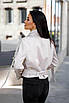 Біла куртка-косуха із екошкіри жіноча, фото 9