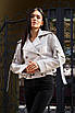 Біла куртка-косуха із екошкіри жіноча, фото 2
