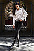 Біла куртка-косуха із екошкіри жіноча, фото 5