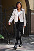 Біла куртка-косуха із екошкіри жіноча, фото 4