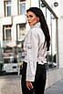 Біла куртка-косуха із екошкіри жіноча, фото 8