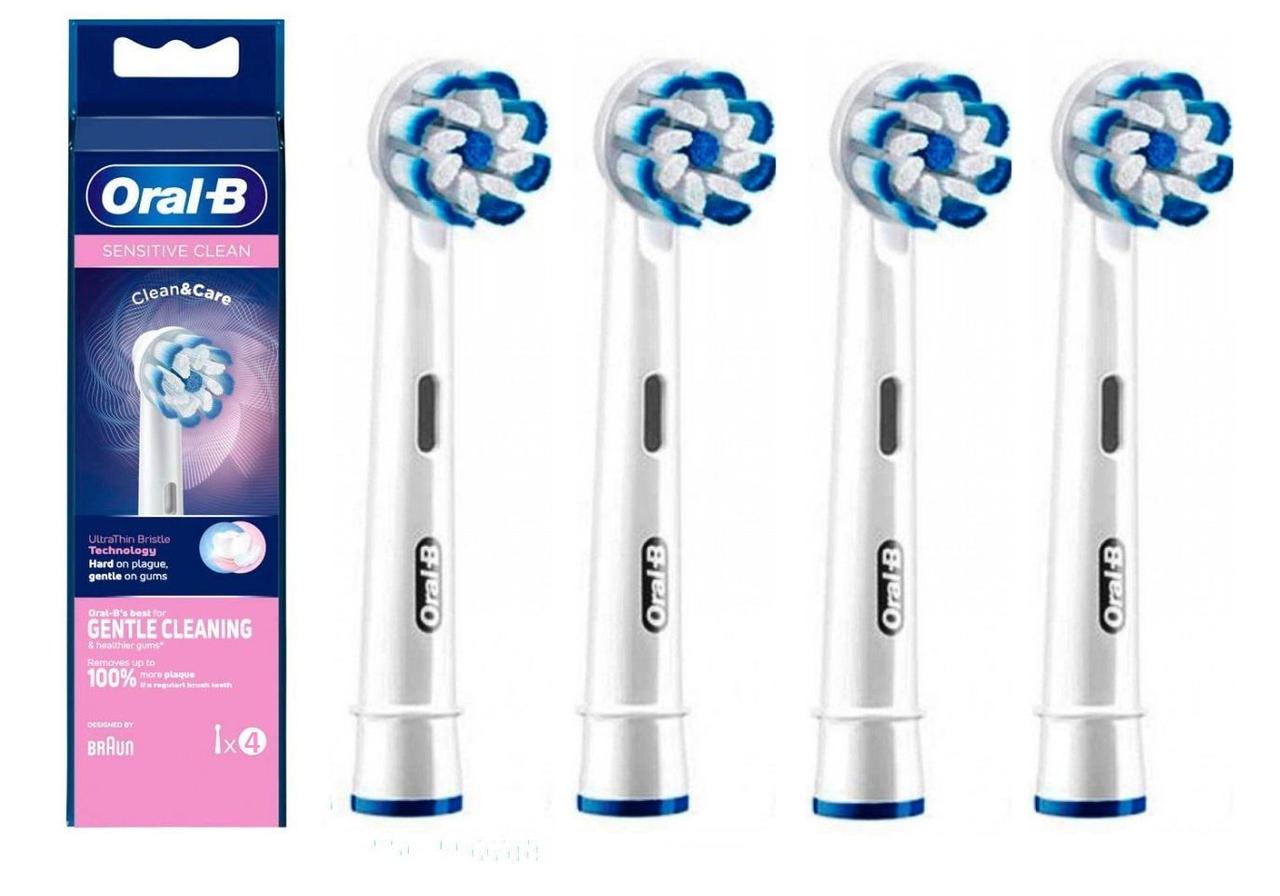 Змінні зубні насадки Oral-B Sensitive Clean EB60 4шт. зубні насадки орал би для електричних щіток сенсітів клін