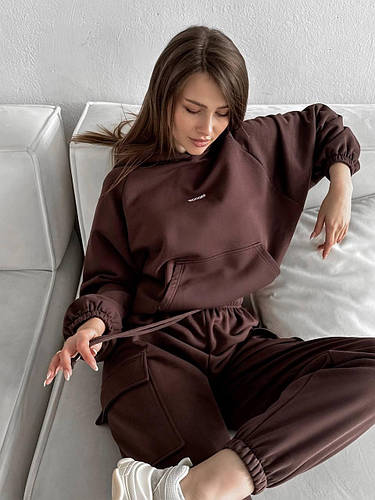 Женский стильный демисезонный спортивный костюм трехнитка, Теплый ...