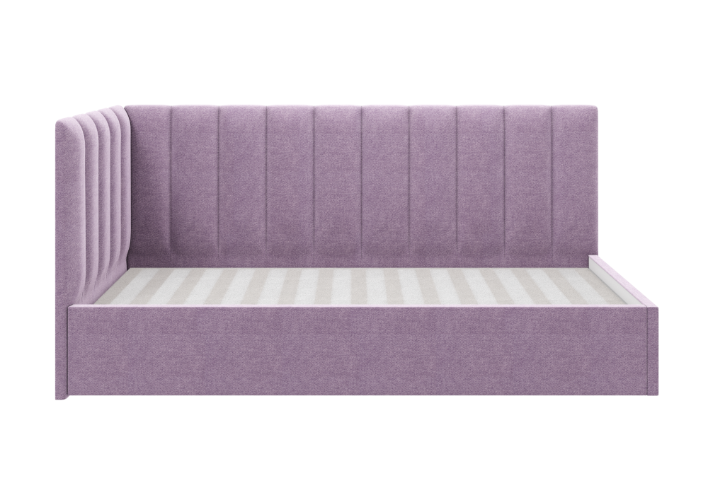 Ліжко дитяче кутове Престон без підйомного механізму, тканина світло-фіолетова 90х190 см (Sofyno ТМ)