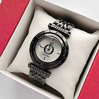 Жіночий наручний годинник Pandora (Пандора) чорного кольору, з світлим циферблатом що обертається  - код 2236b