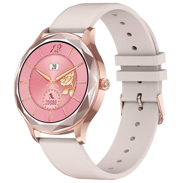 Годинник SMARTWATCH UNISEX PACIFIC 27-11 монітор артеріального тиску, бежевий/рожеве золото
