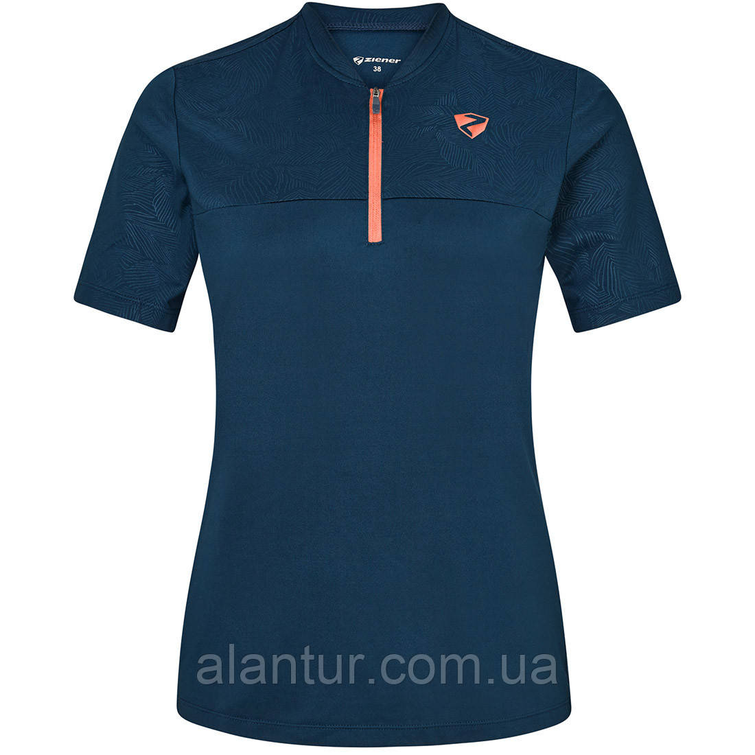 Футболка Ziener Nelody W, колір navy-signal peach, розмір 38 для активного відпочинку