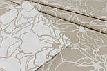 Бязь "Контурні квіти Мальви" на бежевому фоні № Б-3151, фото 7