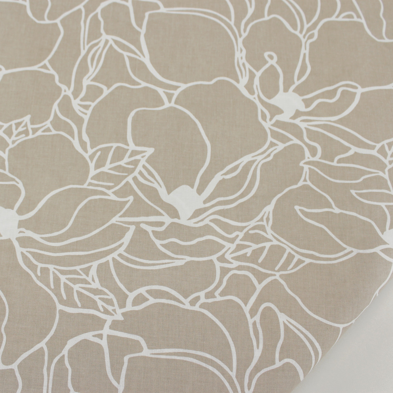 Бязь "Контурні квіти Мальви" на бежевому фоні № Б-3151, фото 1