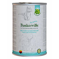 Влажный корм для котов Baskerville Super Premium Оленина с кроликом и кошачьей мятой 400г
