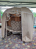 Садова гойдалка кокон тримісна з дахом, москітною сіткою та чохлом, фото 2
