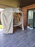 Садова гойдалка кокон тримісна з дахом, москітною сіткою та чохлом, фото 4