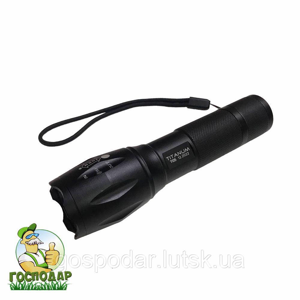 Ліхтарик світлодіодний, акумуляторний TITANUM TLF-T05 300Lm 6500K , алюміній, фото 1
