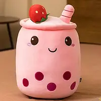 Детская плюшевая игрушка Boba Боба 50см, забавная игрушка подушка-обнимашка пузырьковый чай, Розовый