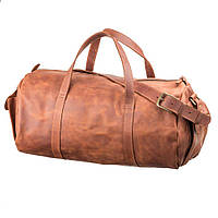 Сумка Duffle Bag кожаная дорожная спортивная светло-коричневая рыжая винтажная стильная