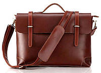 Стильная сумка-портфель винтажная коричневая casual 714138