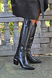 Шкіряні жіночі чоботи "Козаки" на зручному підборі, фото 3
