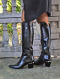 Шкіряні жіночі чоботи "Козаки" на зручному підборі, фото 5