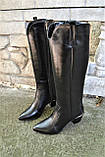 Шкіряні жіночі чоботи "Козаки" на зручному підборі, фото 7