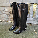 Шкіряні жіночі чоботи "Козаки" на зручному підборі, фото 6