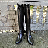 Шкіряні жіночі чоботи "Козаки" на зручному підборі, фото 8