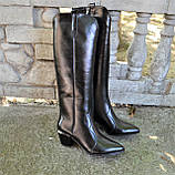 Шкіряні жіночі чоботи "Козаки" на зручному підборі, фото 9