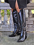 Шкіряні жіночі чоботи "Козаки" на зручному підборі, фото 10