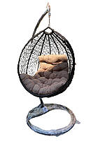 Кресло подвесное из ротанга Кокон с подушкой