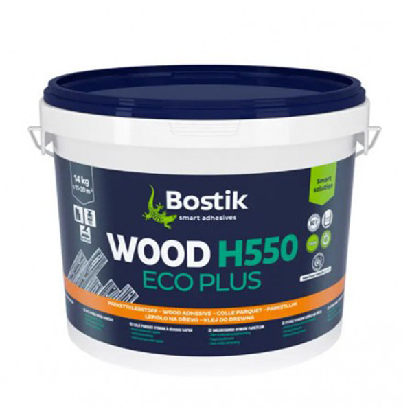 Клей BOSTIK Wood H550 ECO PLUS однокомпонентный гибридный, паркетный, 14 кг - фото 1 - id-p1939390323