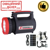 Фонарь автономный универсальный на солнечной батарее 1 LED 5 W + 22 SMD INTERTOOL LB-0105 ylp