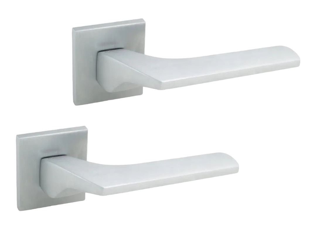 Ручки для дверей Rich-Art Леона 363 R78 MWSC матовий хром (на квадратній розетці), фото 1