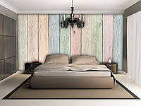 Флізелінові фотошпалери до спальні 416x254 см Текстура пастельних дерев'яних дощок (12142VEXXXL) +клей