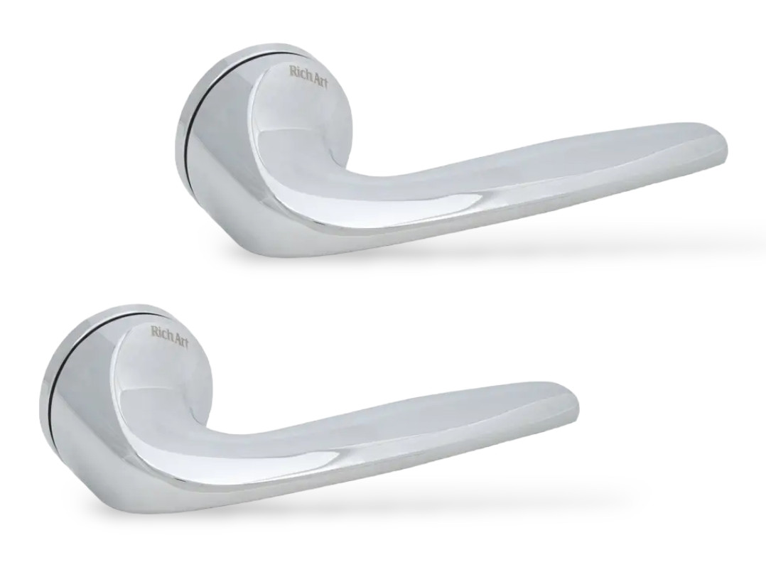 Ручки для дверей Rich-Art Ронда 439 R77 CP хром полірований (на круглій розетці), фото 1