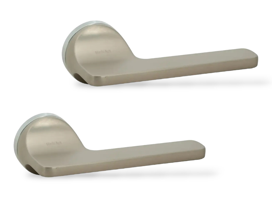 Ручки для дверей Rich-Art Меріда 437 R77 MSN/CP матовий нікель/хром (на круглій розетці), фото 1