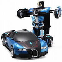 Машинка трансформер Bugatti Robot Car радиоуправляемая Синяя Лучшая цена