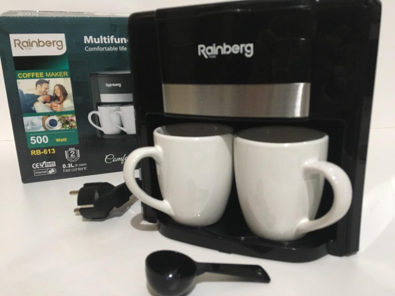 Кавоварка, крапельна Rainberg RB613 500 W з двома керамічними чашками Лучшая цена