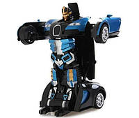 Машинка трансформер Robot Car Bugatti радиоуправляемая Чёрно-синяя Лучшая цена