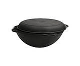 Кришка-сковорода чавунна, емальована. Діаметр 450 мм, рифлене дно, фото 5