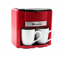 Капельная кофеварка Domotec MS-0705 + 2 чашки Красная Лучшая цена