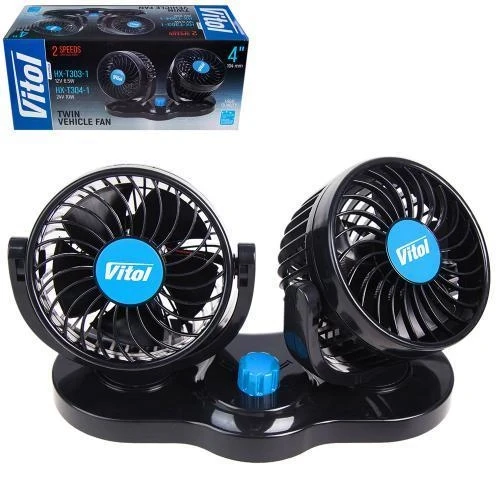 Вентилятор 4" 12V 6.5W подвійний дві швидкості HX-T303-1 VitOl, фото 1