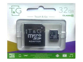 Карта пам'яті micro SDHC, 32Gb, Class 10, T&G, SD адаптер (TG-32GBSDCL10-01) Лучшая цена