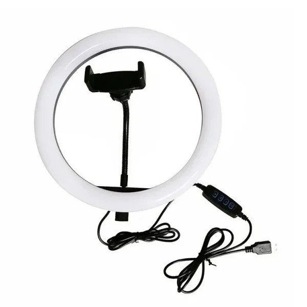 Кільцева LED-лампа LC-300 з 1 кріпленням для телефона та USB (30 см) Лучшая цена