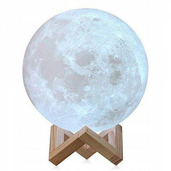 Нічний світильник у вигляді місяця 3D Moon Light 15 см сенсорний на 3 режими підсвічування