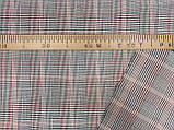 Тканина костюмна плательні клітка, натуральні волокна, слабкий стрейч (5%еластану) №321, фото 2