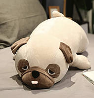 Игрушка-подушка с пледом внутри 3 в 1 собака Мопс / Игрушка трансформер мягкая плюшевая