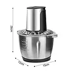 Блендер подрібнювач кухонний Raf Food Processor R7019 800W металева чаша на 1.2 літра комбайн 2 швидкості Лучшая цена, фото 3